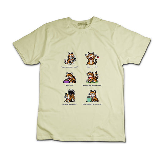 T-shirt Rosetta – 6 pose feline versione 3 - Adulti Unisex