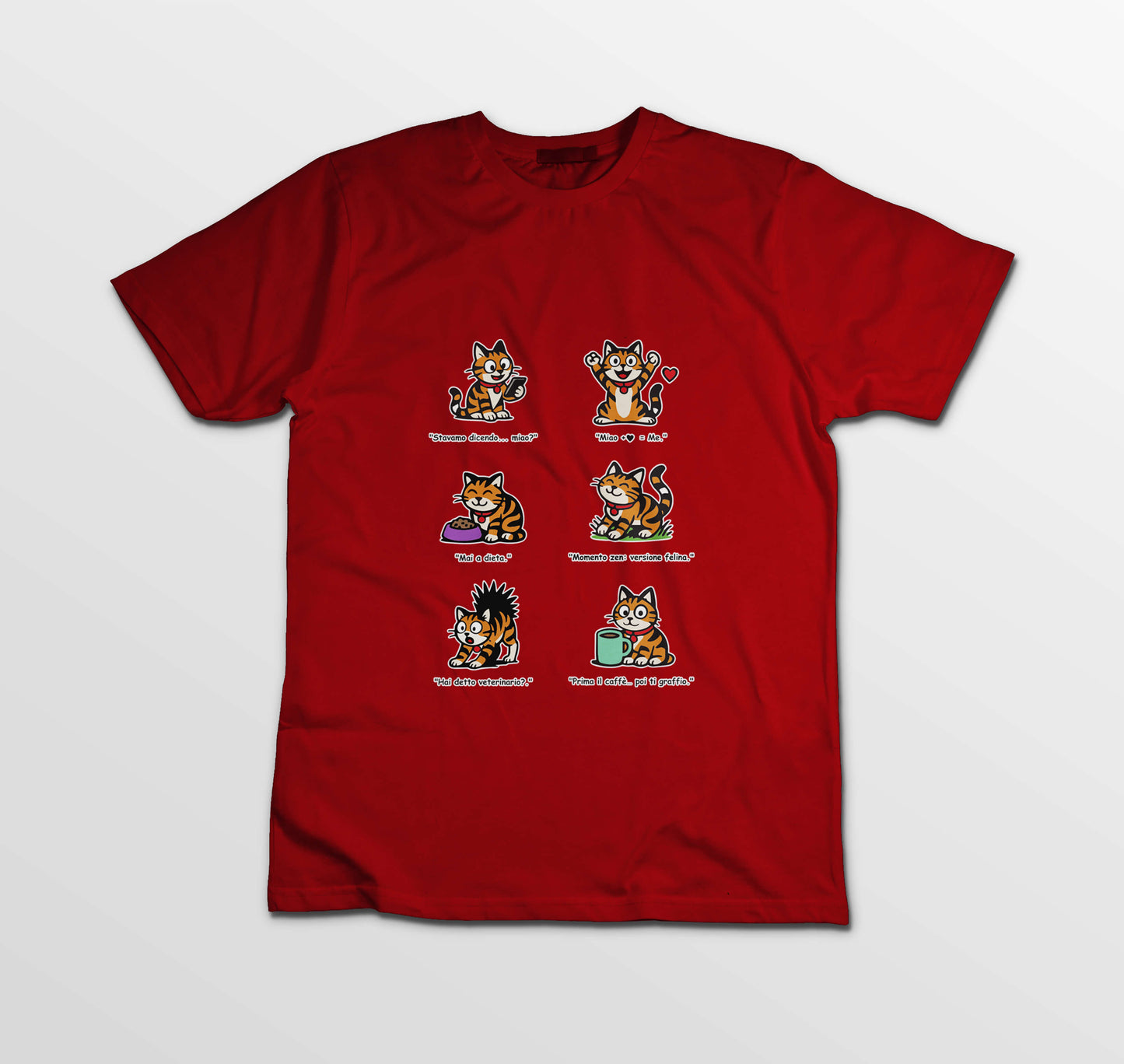 T-shirt Rosetta – 6 pose feline versione 3 - Adulti Unisex