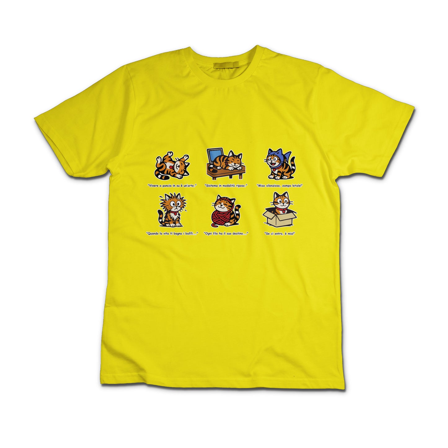 T-shirt Rosetta – 6 pose feline orizzontale - Bambini Unisex