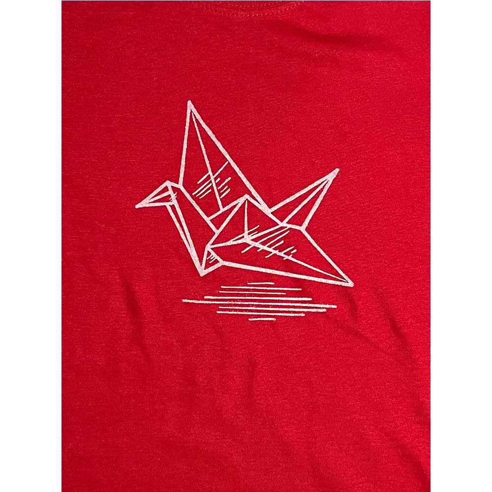 T-shirt con stampa artigianale "Gru" porta fortuna Origami - BAMBINI Unisex