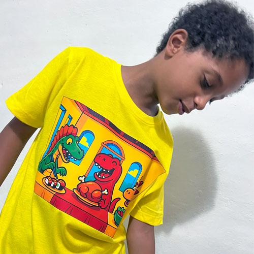Maglietta Dino Edition – 100% Cotone, Stampa DTF ad Alta Qualità - Bambini